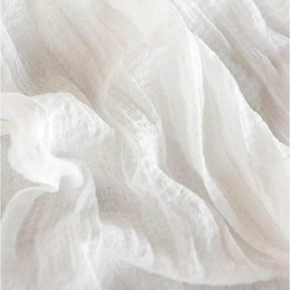 5 Pack | Wedding Dining Tablecloth Cheesecloth Table Runner 25" x 13ft - White - Picture 3 of 3